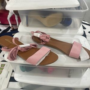 Pink ankle sandals